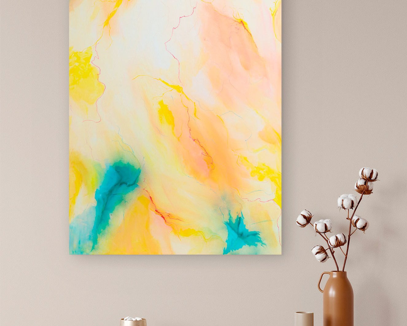 bright coloured wall art