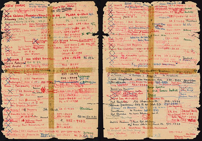 Harald Szeemann’s address list 